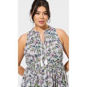 Torrid NWT Floral Midi Wash Gauze Tiered Dress cottagecore coquette fairy date